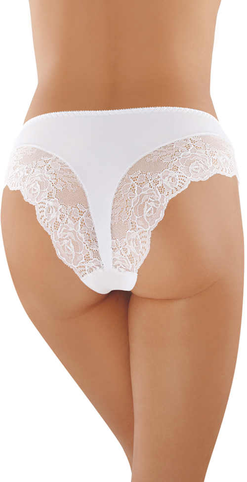 Biele kvetinové čipkované nohavičky pre ženy