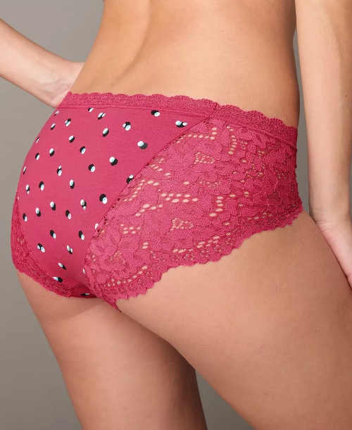Ružové čipkované nohavičky s bodkami