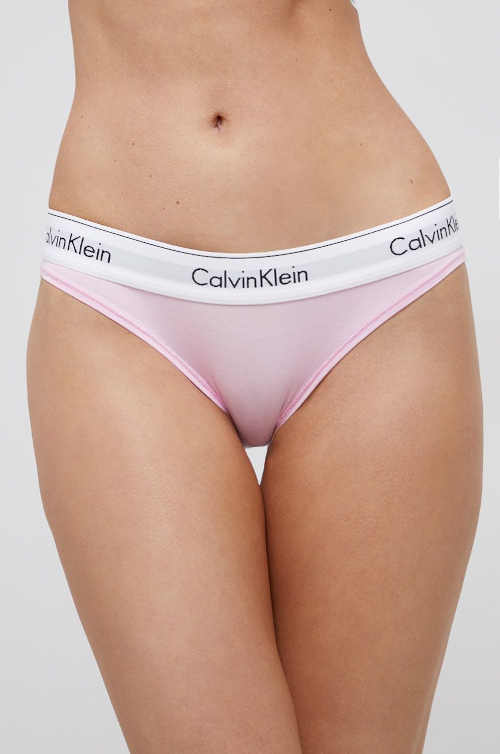 Klasické nohavičky Calvin Klein v ružovej farbe