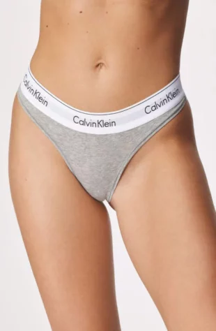 Šedá bavlnené tangá Calvin Klein Modern Cotton